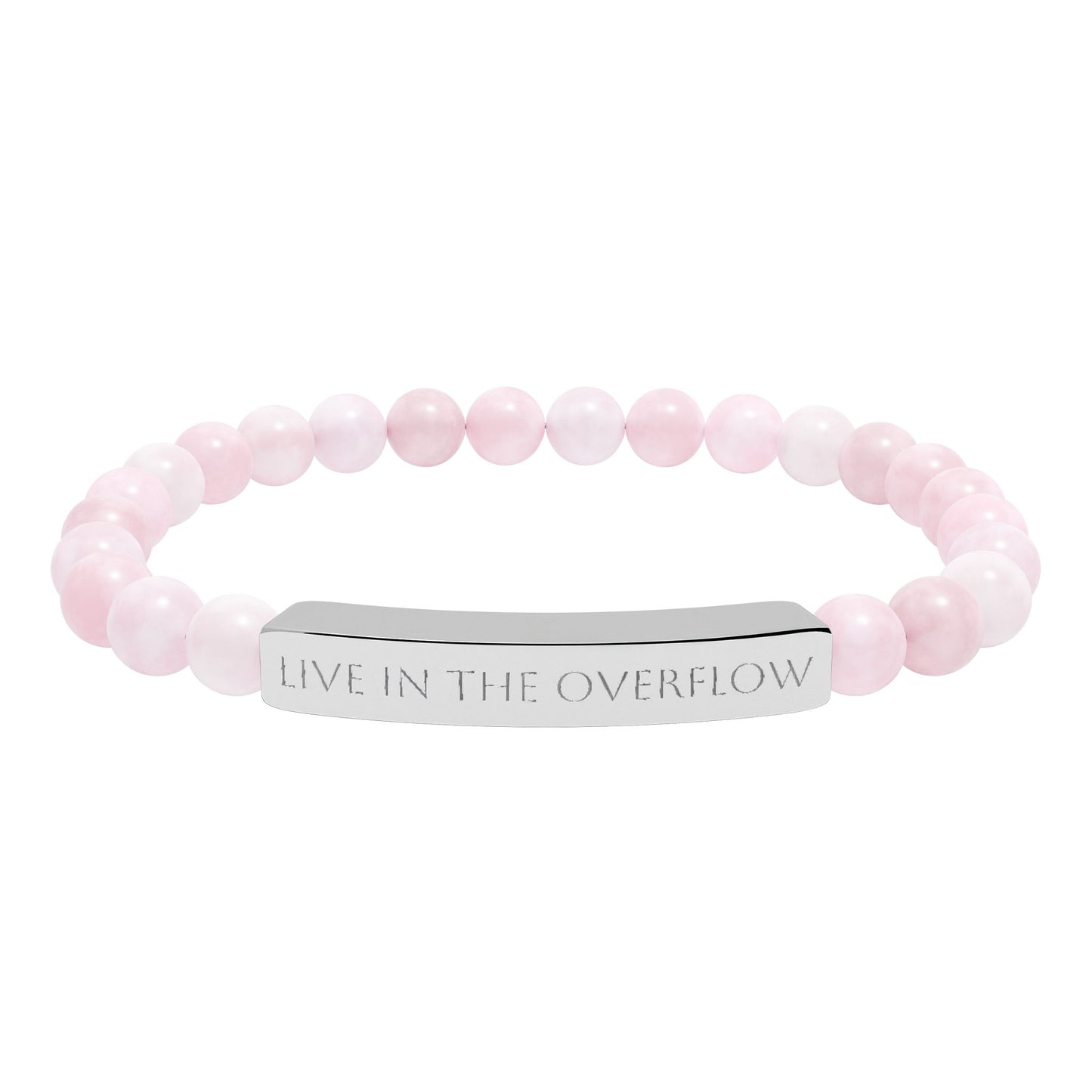 Engravable Natural Stone Stretch Bar Bracelet — Live in the Overflow Beaded Bracelet