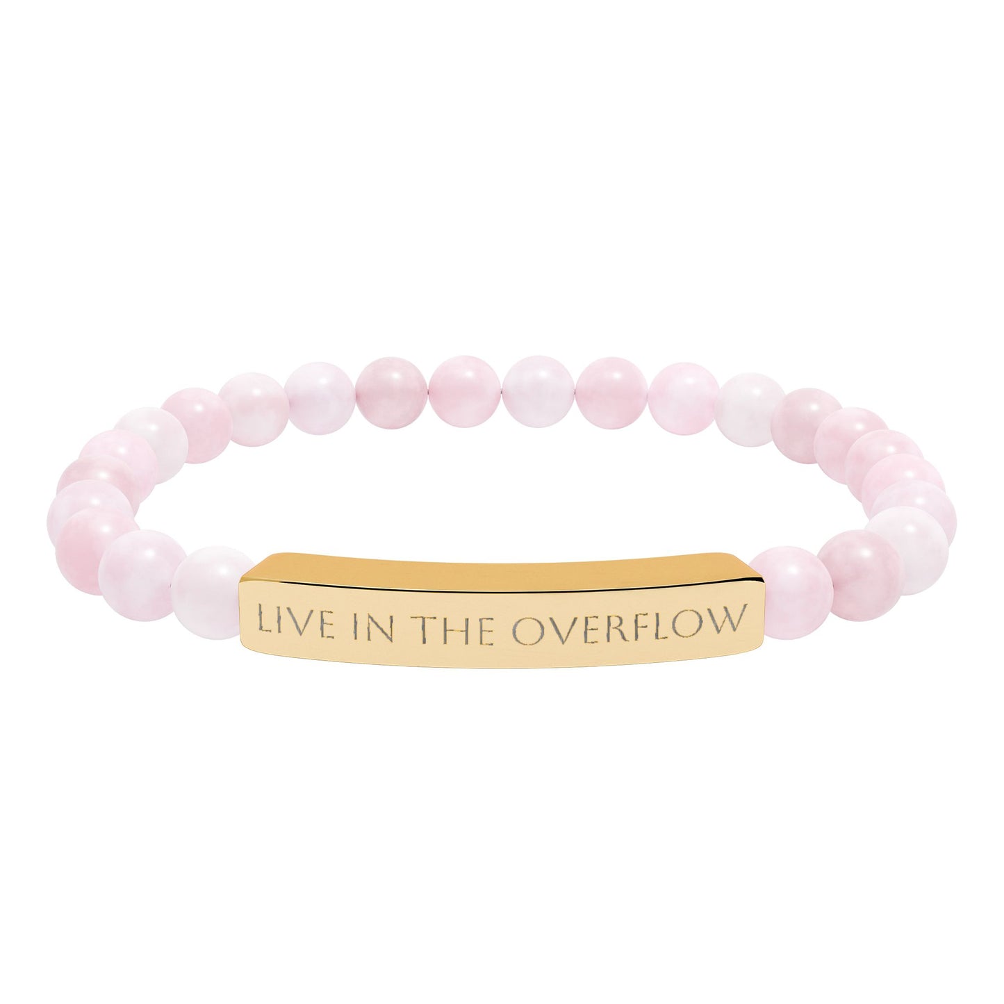 Engravable Natural Stone Stretch Bar Bracelet — Live in the Overflow Beaded Bracelet